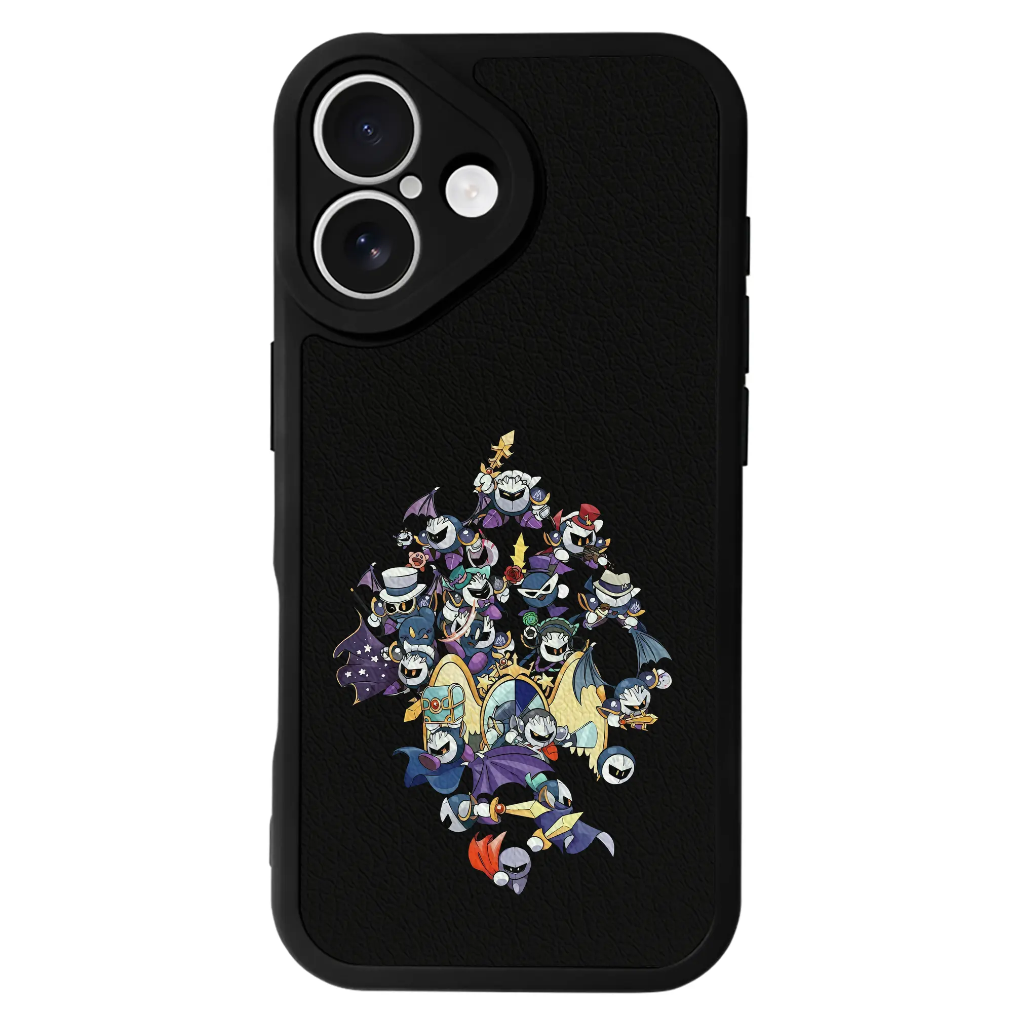 星のカービィ グッズ メタナイト - IPhone 16シリーズ対応 ・ シリコンスマホケース ・ レザー調 ・ 高精度フィット ・ 耐衝撃 ・ ワイヤレス充電対応 ・ 精密カット